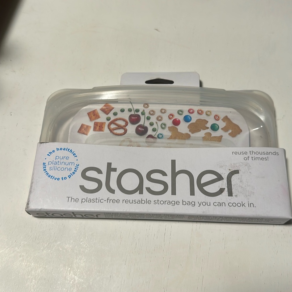 Stashed reusable plastic free storage bag